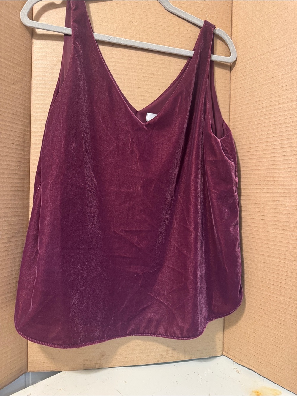 LOFT Velvet V-Neck Camisole in Plum